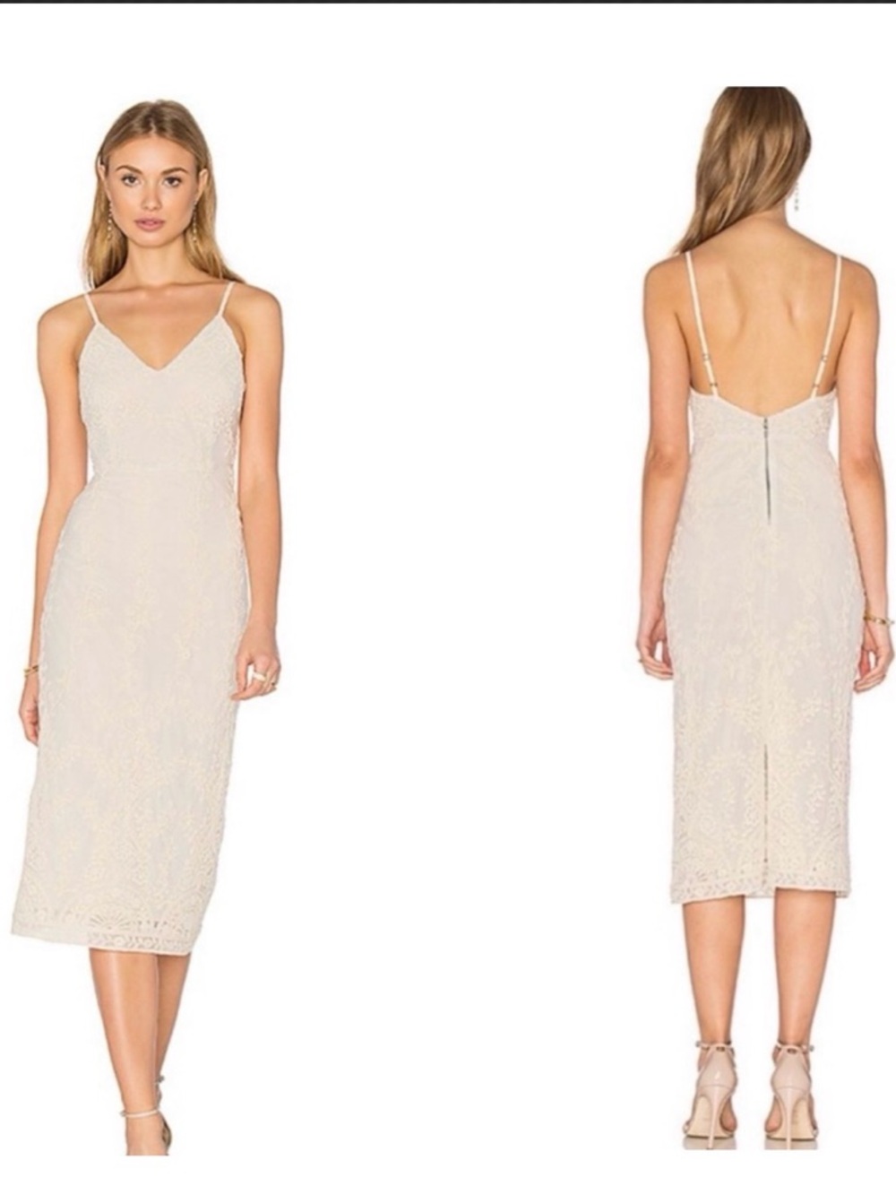 NWOT Alice & Olivia Ira Cream Midi Dress Size 4